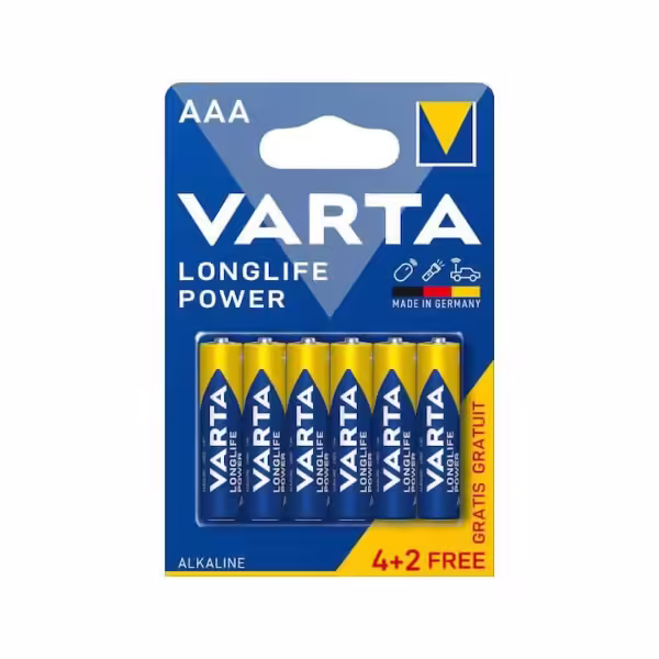 Varta LongLife Power Alkaline AAA R3 4+2 Gratis